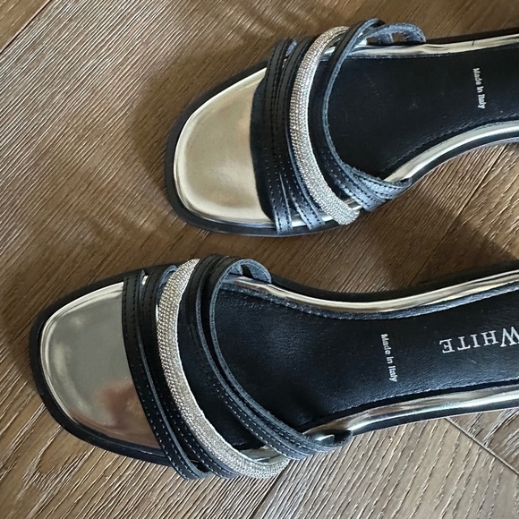 RON WHITE Vega Rhinestone Slide Sandal In Onyx Silver - Picture 10 of 15